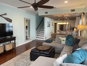 Smart TV, DVD player, books