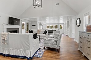 TV, fireplace, video games, books