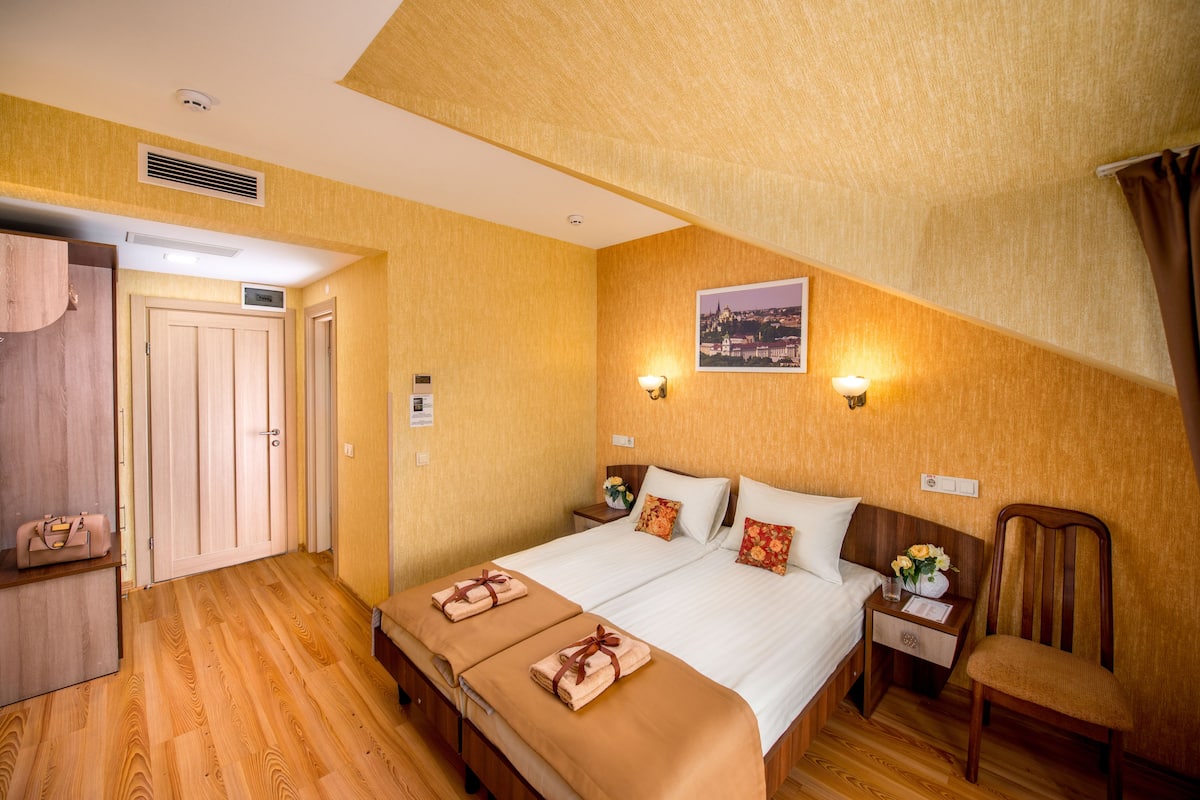 Economy Twin Room | Desk, laptop workspace, blackout drapes, iron/ironing board (on request)