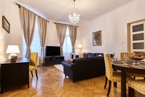 Luxury Apartment | Living area | Flat-screen TV - Old Town Square Royal Apartment (Prague)