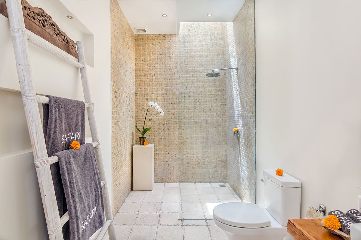 Hair dryer, slippers, towels, shampoo