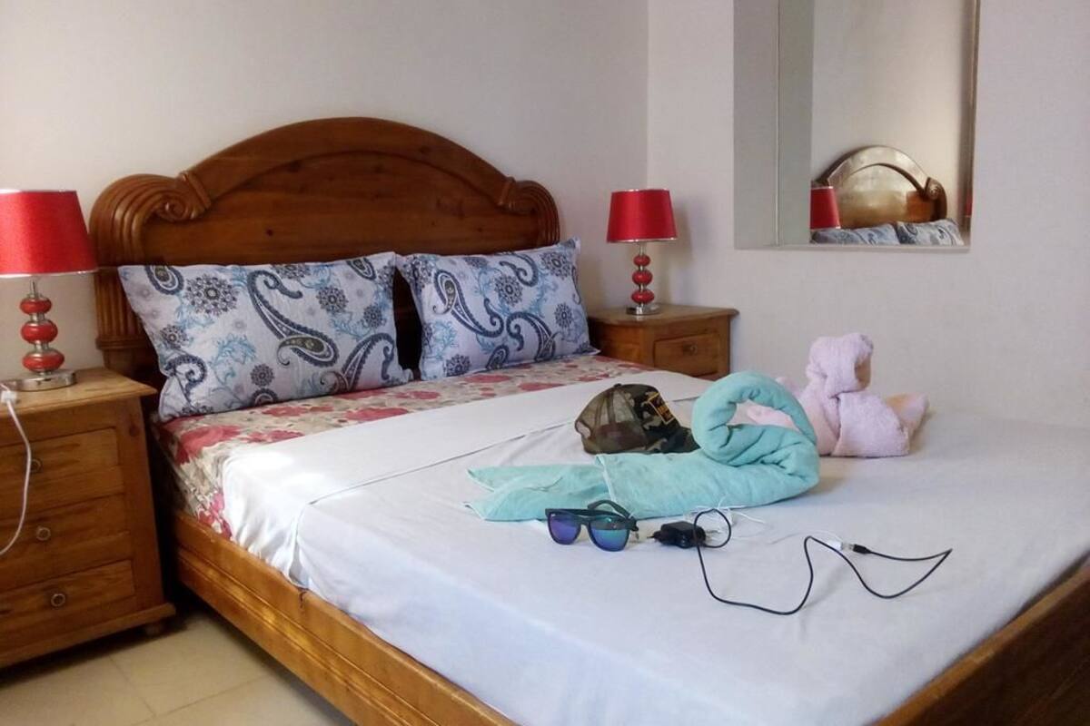 Desk, blackout curtains, free WiFi, bed sheets