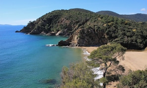 Beach nearby, sun-loungers