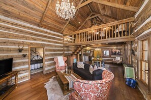 Télévision, cheminée, lecteur de DVD