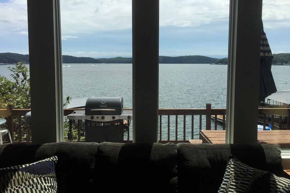 Cozy lake in front of the home