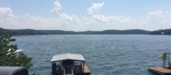 Cozy lake in front of the home