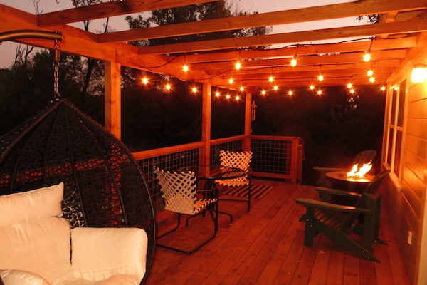 The deck is magical at night!