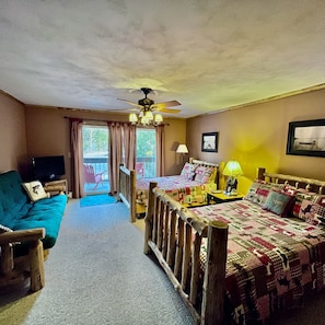 TV, fireplace, DVD player, video library - Charming Adirondack Condo at the Prestigous Whiteface Club (Lake Placid)
