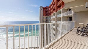 A balcony with a view of the beach and ocean. - Shores of Panama 2BR Unit 1911! 19th Floor Gulf Views! Luxury Furnishings! (Panama City Beach)