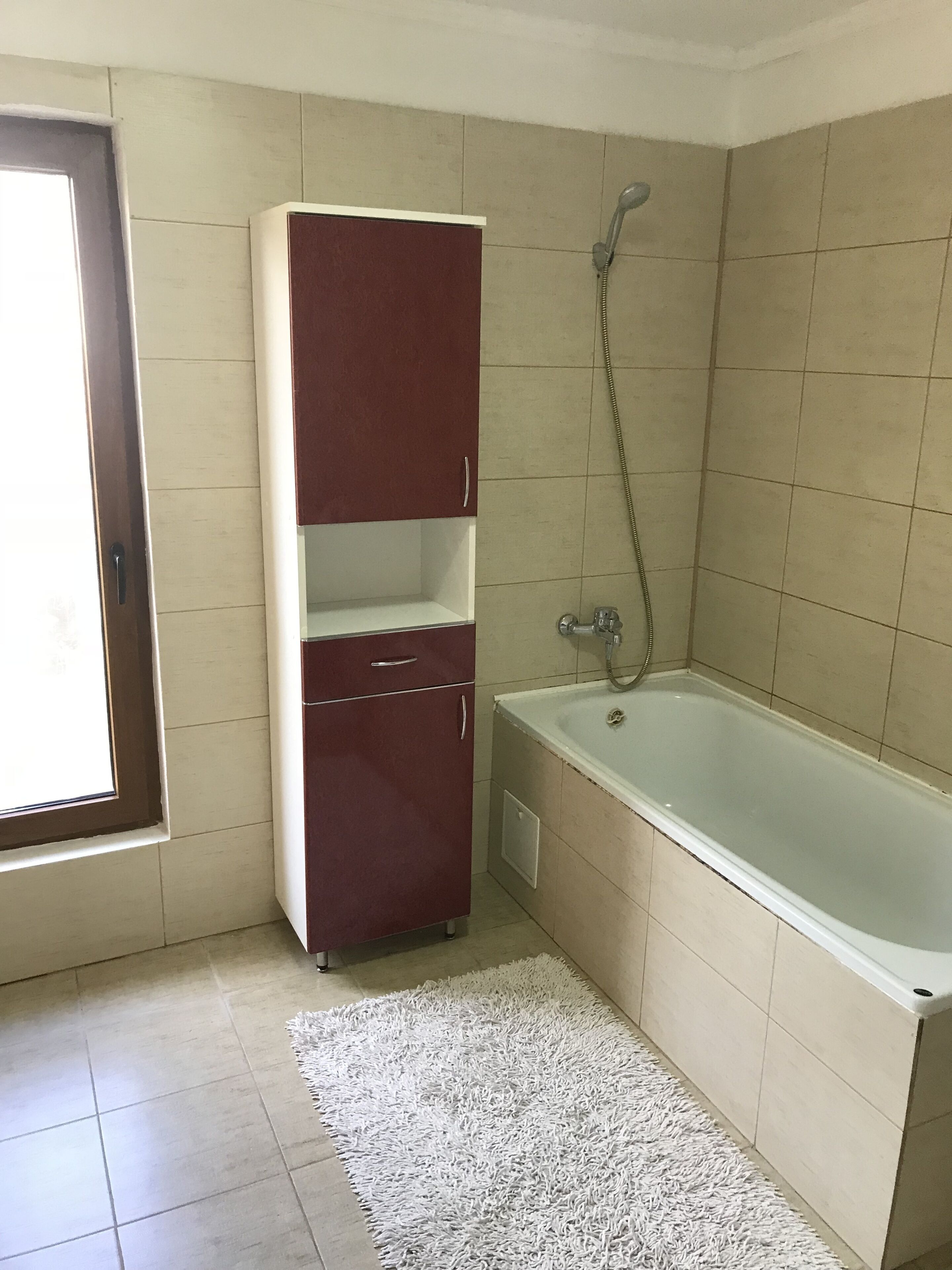 Combinazione doccia/vasca, shampoo, carta igienica