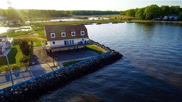 Looking west from the water