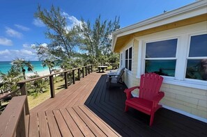 Terrace/patio - Monticello, Desert Rose beachfront cottage,Tiki Hut & Generator,10% Off 7+nights (governors harbour)
