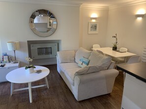 TV, fireplace, DVD player