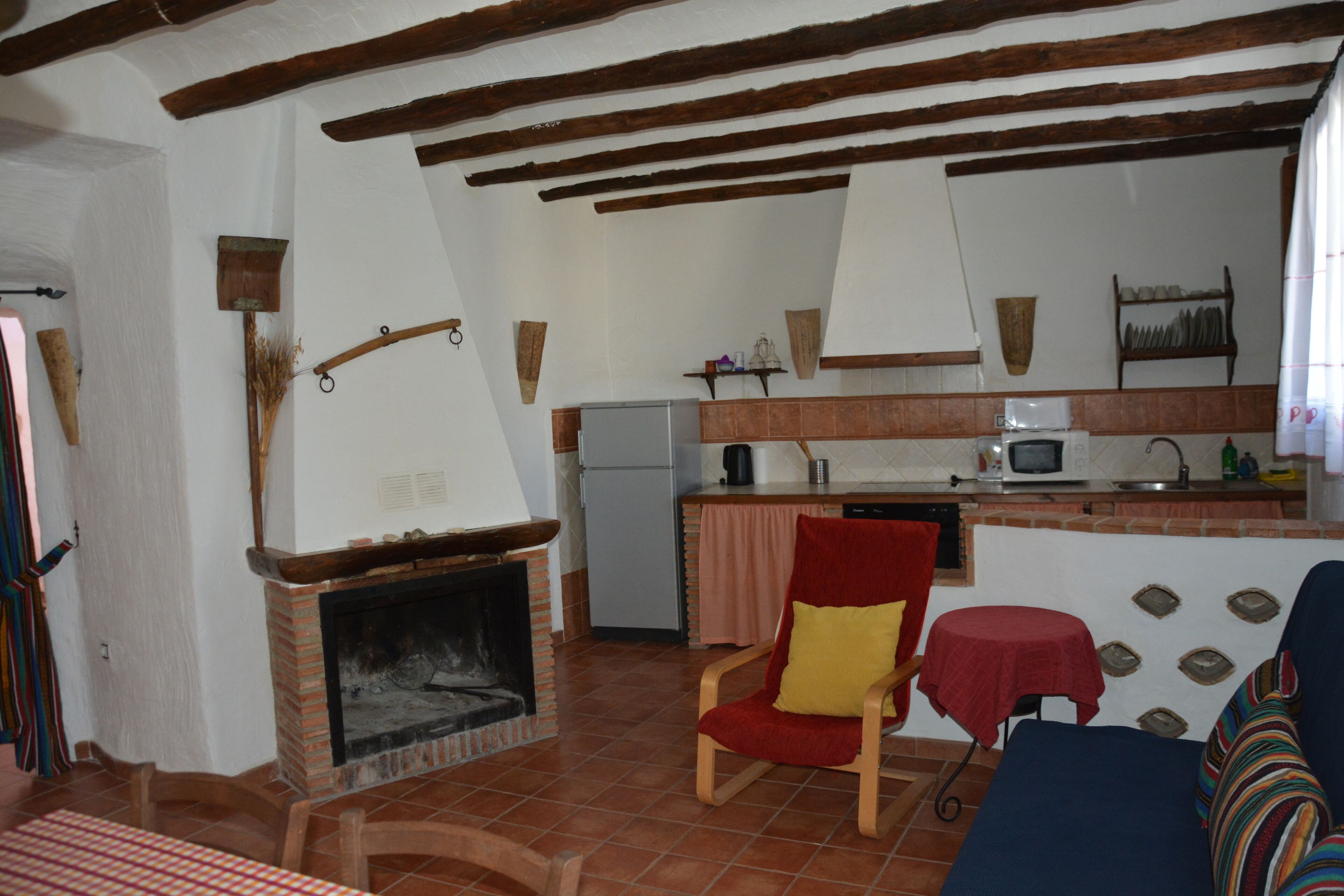 Televisie en een open haard