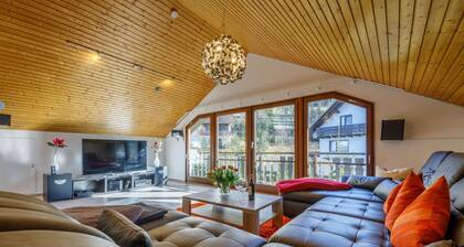 Modern luxury home - BBQ, Sauna, Whirlpool, fireplace, Wifi, BBQ, fenced, playground, ski run