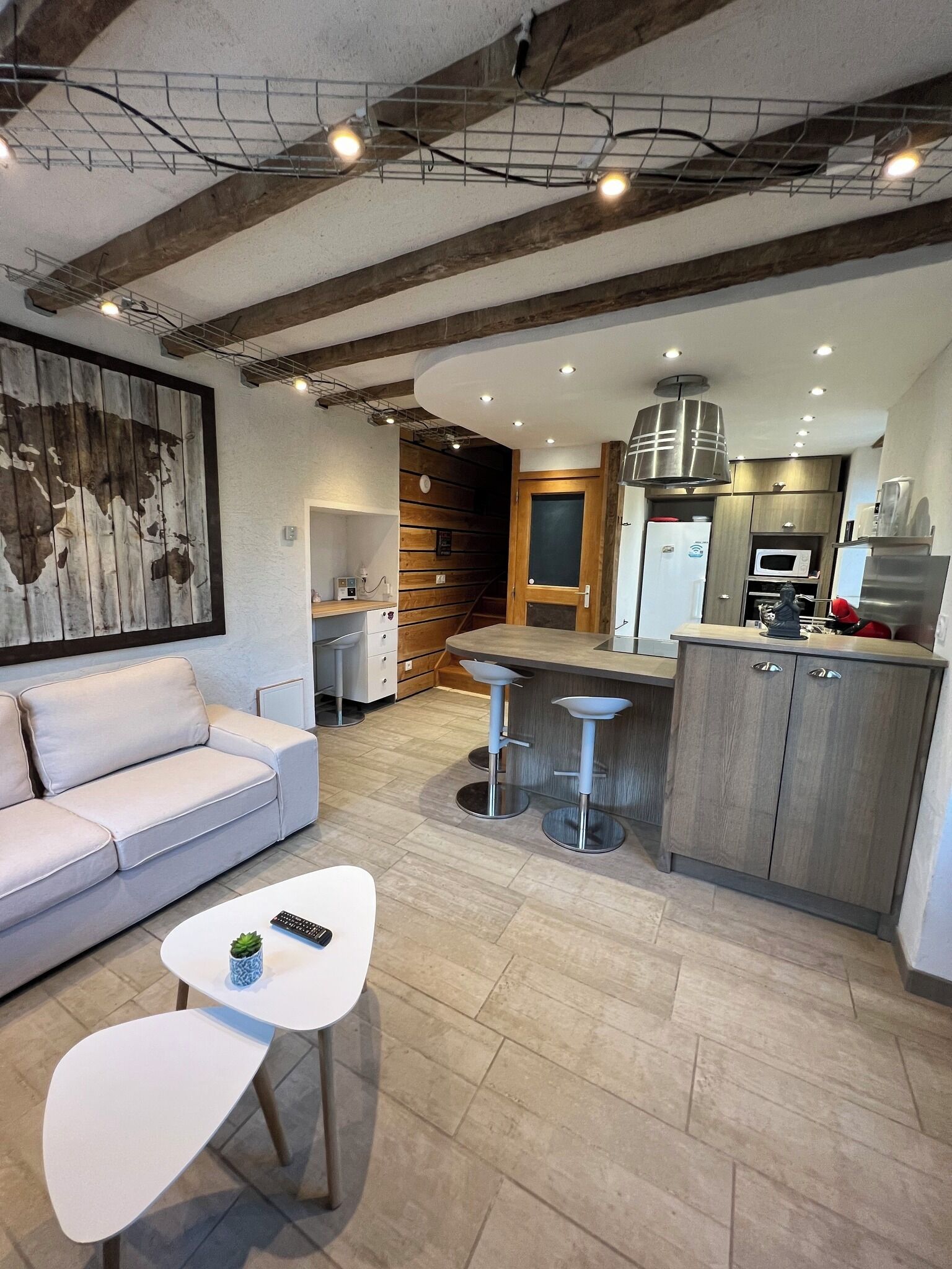 TV, ping pong, books, stereo