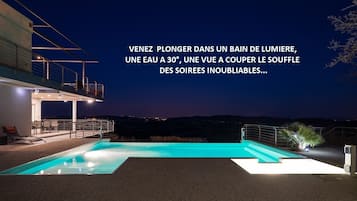 Piscine extérieure, piscine chauffée