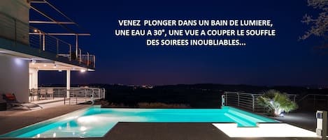 Piscine extérieure, piscine chauffée