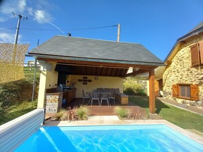 Piscine extérieure, piscine chauffée