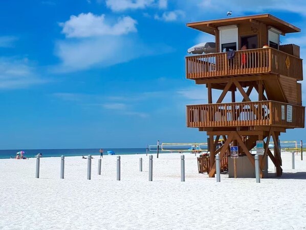 A wooden lifeguard tower on a beach with clear skies. - Beautiful 2 Bedroom 2 Bath Fully Furnished Condo Close To Beaches & IMG (Bradenton)