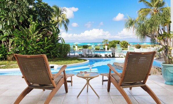 Outdoor pool - Stunning 2 bedroom 2100 sq ft, directly on Grace Bay Beach! (Providenciales)