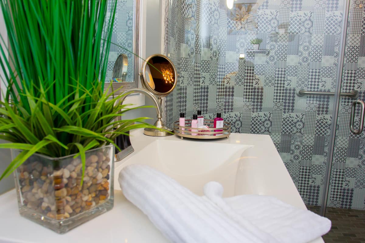 premium single room, 1 queen bed, non smoking | bathroom sink