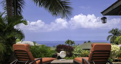 Hale Alaula - Ocean View: Private Home Near Kona Town w/Spa, AC, Spacious Lanai