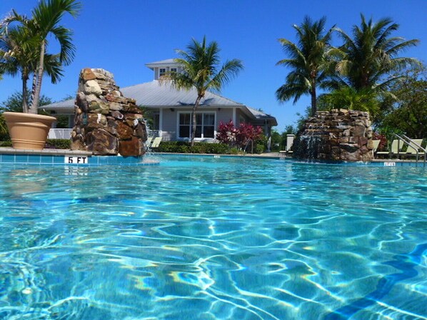 Outdoor pool, a heated pool