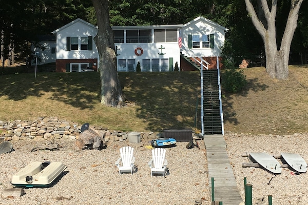 Looking back at the camp from the dock