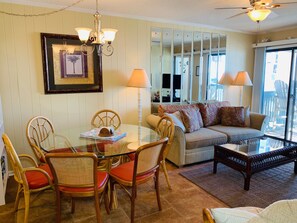 TV, DVD player, books, video library