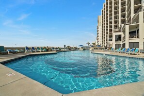 Indoor pool, a heated pool - Phoenix VI 504 | Beachfront | Upgraded | Pools | My Beach Getaways (Orange Beach)
