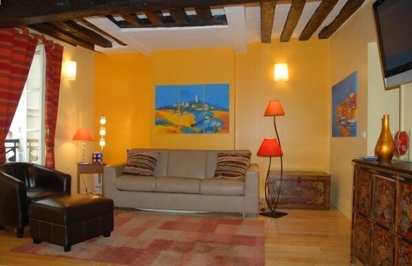 TV, DVD player, books, video library