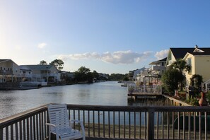 Terrace/patio - Peaceful Channel View! Short walk to Public Beach access. No student groups. (North Myrtle Beach)