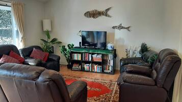 TV, lettore DVD, libri, videoteca