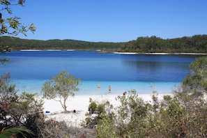 Beach nearby, sun loungers, beach towels