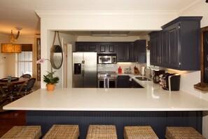 Fridge, microwave, oven, stovetop - Charming Direct Oceanfront 1940's Beach Cottage in the Perfect Location!  (New Smyrna Beach)