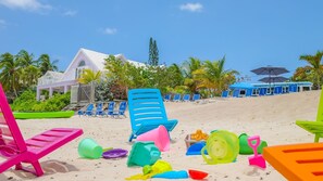 Children’s area - Private 7 Mile Beach Beach Club. Ocean views from Roof Terrace and Pool Pavilion (West Bay)