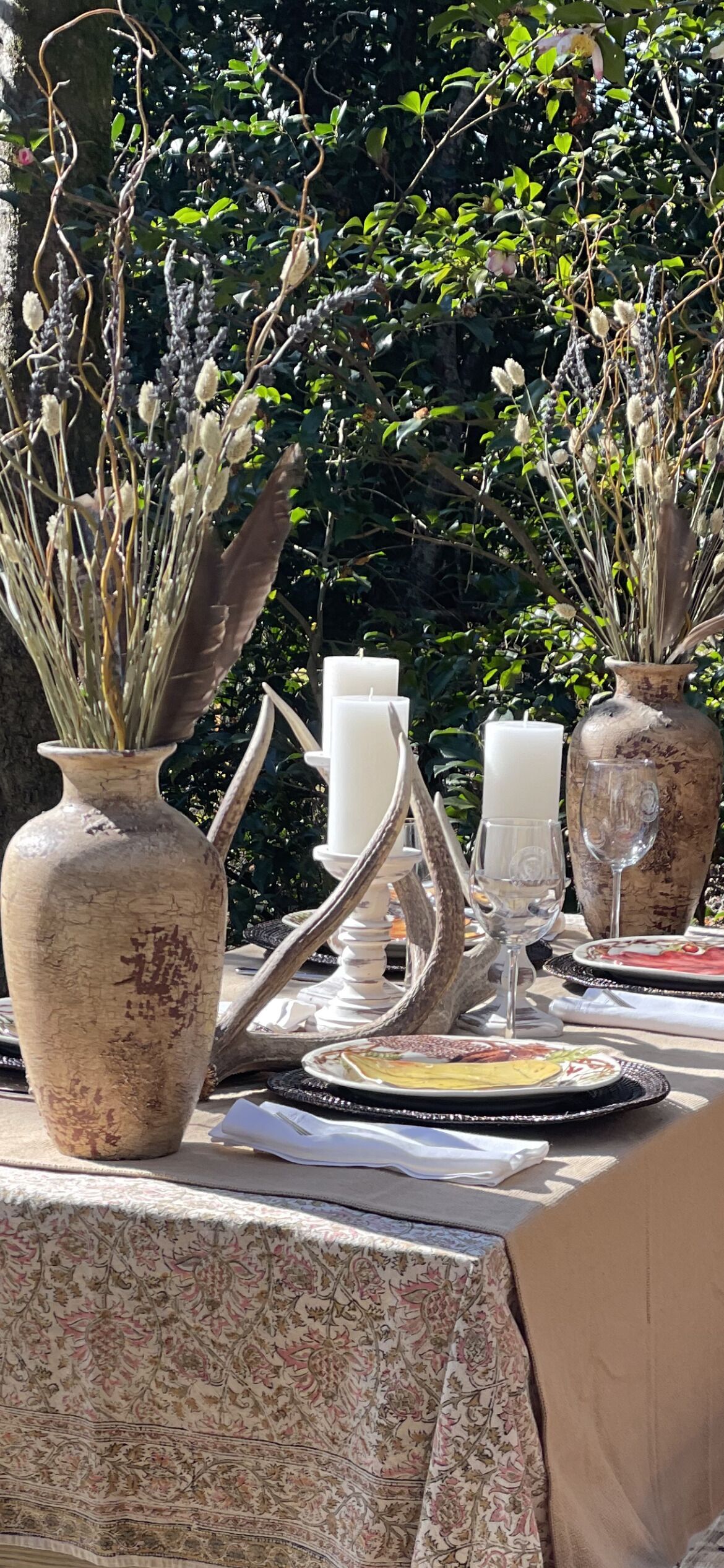 Transform the picnic table for a fancy meal