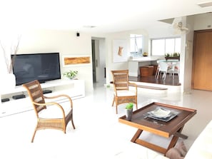 TV, DVD player, stereo