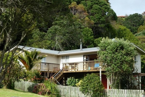 Bach surounded by trees