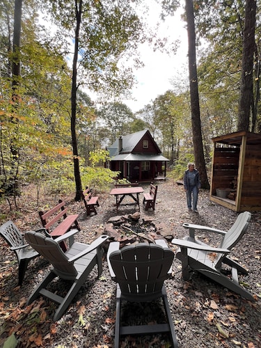 Rickett's Glen state Park!  Our cabin is only 1/2mile from the trail head.
