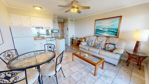 Interior - Beachfront condo w. balcony views, community pool + beach access. (Tybee Island)