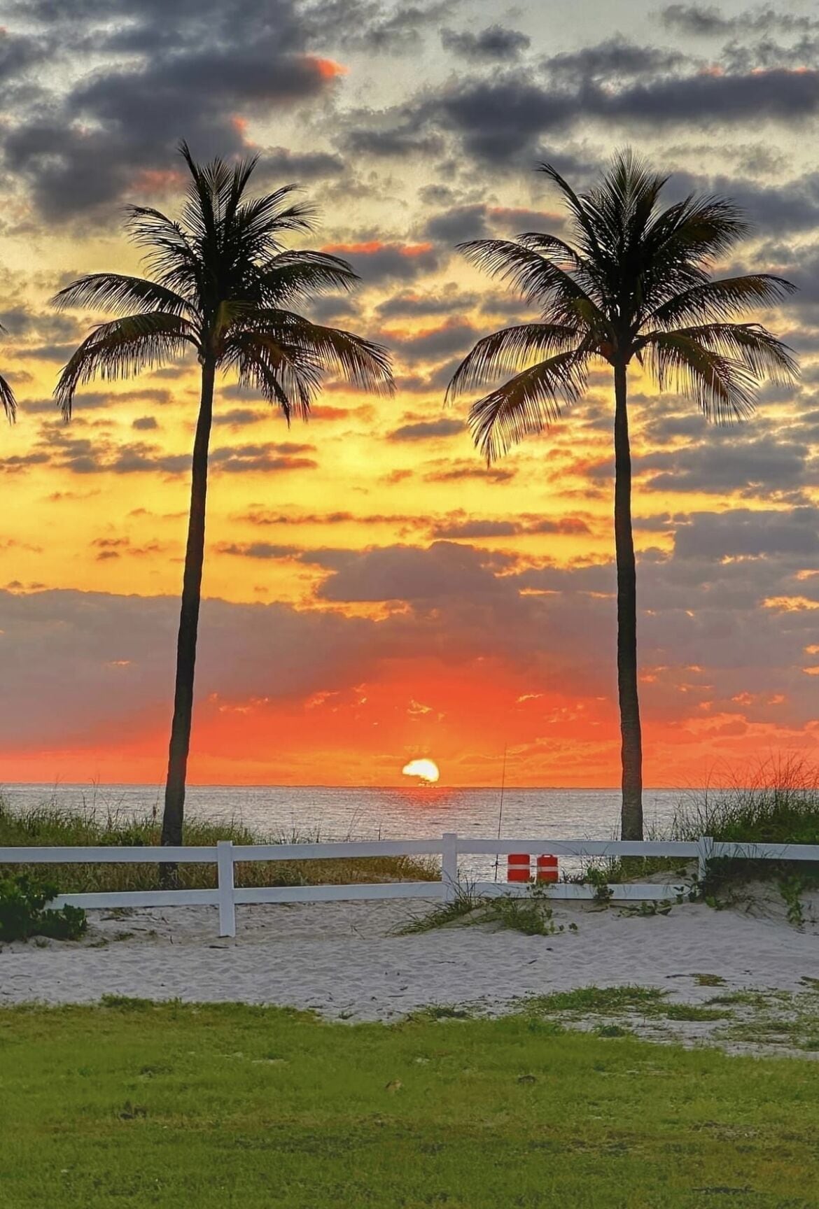 Nær stranden, solsenger og strandhåndklær