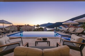 Outdoor pool - Sea-View Luxury Villa within Walking Distance to Beach in Exclusive Kalamar Bay (Kalkan)