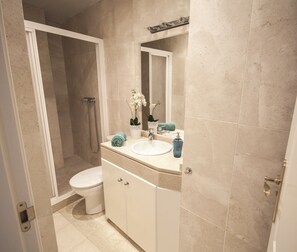 Hair dryer, towels