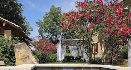 Quiet, air-conditioned, not overlooked, HEATED POOL, 10 minutes from Uzès, sleeps 10 adults.