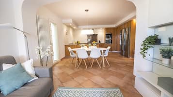 Télévision, cheminée, lecteur de DVD, table de tennis de table