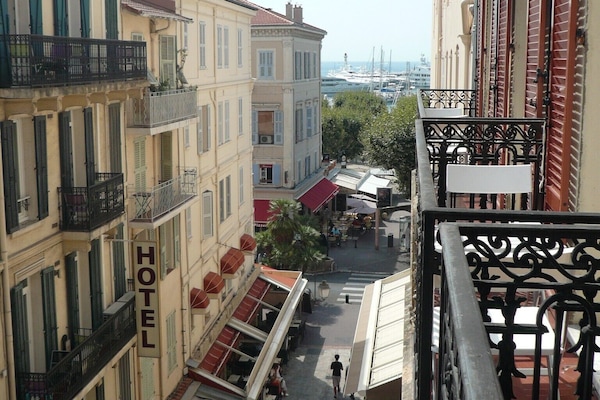 View of street below from living room balcony