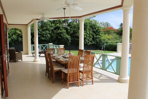Dining - 4 Bed Colonial Style Villa with pool in private setting, short walk to 2 beaches (Gibbes)