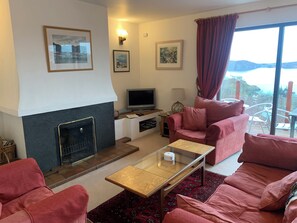 Smart-TV, peis og bøker